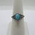 Sterling Silver Blue Cabochon Stone Signed JED Ring Size 6.75