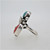 Sterling Silver Stamp Work Turquoise Coral Ring Size 6