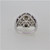 Sterling Silver Black Diamond Scale Pattern Ring Size 7