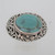 Sterling Silver Bali Designed Domed Turquoise  Size 6.5 Ring 