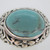 Sterling Silver Bali Designed Domed Turquoise  Size 6.5 Ring 