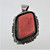 Sterling Silver File Work Coral Pendant Signed AB