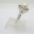 14k White Gold Natural Pearl with 4 Diamond Accents Filigree Fashion Ring Sz 3.5