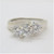 14k White Gold 3 Stone Approx 1.0ct TW Diamond Anniversary Ring Size 7