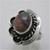 Unsigned Sterling Silver Half Floral Half Smooth Design Boulder Opal Ring Size 4.25