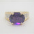 14k Yellow Gold Suspended Oval Amethyst with Diamond Accents Fashion Ring Size 8