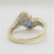 10k Yellow Gold Trillion Cut Synthetic Alexandrite & Diamonds Ring Size 6 3/4