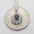 14k White Gold Oval Sapphire & Diamonds Pendant on 19" Speidel Necklace Chain