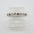 10k White Gold January Birthstone Garnet & Diamonds Stackable Band Ring Size 7