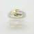 Platinum & 18k Yellow Gold Buckle Design Fashion Ring with Diamond Accents Sz 6