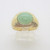 14k Yellow Gold EA Signed Oval Jade Fashion Ring Size 10
