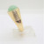 14k Yellow Gold EA Signed Oval Jade Fashion Ring Size 10