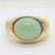 14k Yellow Gold EA Signed Oval Jade Fashion Ring Size 10