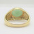 14k Yellow Gold EA Signed Oval Jade Fashion Ring Size 10