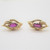 14k Yellow Gold Marquise Cut Ruby Stud Earrings & Necklace Set