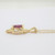 14k Yellow Gold Marquise Cut Ruby Stud Earrings & Necklace Set