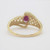 14k Yellow Gold EV Signed Oval Ruby with 2 Diamond Accents Fashion Ring Size 8