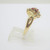 14k Yellow Gold Ruby & Diamond Flower Cluster Twist Band Fashion Ring Size 9