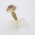 14k Yellow Gold Ruby & Diamond Flower Cluster Twist Band Fashion Ring Size 9