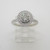 14k White Gold 1.33ctsTW Round Brilliant Diamond Halo Engagement Ring Size 6 3/4