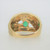 18k Yellow Gold Emerald with Diamond Accents Fashion Cocktail Ring Size 5 3/4