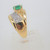 18k Yellow Gold Emerald with Diamond Accents Fashion Cocktail Ring Size 5 3/4