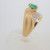 18k Yellow Gold Emerald with Diamond Accents Fashion Cocktail Ring Size 5 3/4