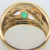 18k Yellow Gold Emerald with Diamond Accents Fashion Cocktail Ring Size 5 3/4