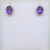 14k Yellow Gold Faceted Oval Cut Amethyst Stud Earrings