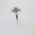 14k White Gold Emerald & Approx .15ct TW Diamond Fashion Ring Size 6 3/4