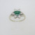 14k White Gold Emerald & Approx .15ct TW Diamond Fashion Ring Size 6 3/4
