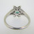 14k White Gold Emerald & Approx .15ct TW Diamond Fashion Ring Size 6 3/4