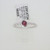14k White Gold Bezel Set Ruby & Diamond Ring with Original Tag Size 6 1/4