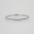 10k White Gold Stackable Ring Diamond Pave with Aqua March Birthstone Size 7
