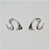 Versil Sterling Silver Abstract Swirl Zig Zag Diamond Accent Stud Earrings