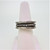 Sterling Artisan Hammered Band Rose Cut Diamonds Set of 3 Stackable Rings