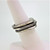 Sterling Artisan Hammered Band Rose Cut Diamonds Set of 3 Stackable Rings