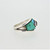 S Ray Sterling Silver Spiral Feather Side Detail Turquoise CZ Ring Size 8
