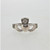 Sterling Silver CZ Accented Crown Claddagh Ring Size 6 Signed JTS