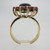Cabochon Blackstar with Round Rubies 9K Gold Ring Size 7.5