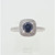 14K White Gold .64ct Round Sapphire Double Diamond Halo Fashion Ring Sz 7