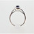 14K White Gold .64ct Round Sapphire Double Diamond Halo Fashion Ring Sz 7