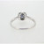 14K White Gold .64ct Round Sapphire Double Diamond Halo Fashion Ring Sz 7