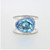 Effy 14K White Gold Fancy Cut Blue Topaz Diamond Accent Fashion Ring Size 7