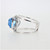 Effy 14K White Gold Fancy Cut Blue Topaz Diamond Accent Fashion Ring Size 7