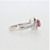 14K White Gold Round Pink Sapphire Baguette and Round Diamond Halo Fashion Ring Size 6.5