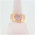 18K Rose Gold Diamond Pave Heart Wide Wavy Band Fashion Ring Size 7.5