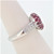 18K White Gold Heart Shaped Ruby Cluster Halo Diamond Pave Band Fashion Ring Sz 6.25