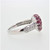 18K White Gold Heart Shaped Ruby Cluster Halo Diamond Pave Band Fashion Ring Sz 6.25