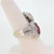 18K White Gold Invisible Set Ruby Heart Diamond Accent Wrap Ring Size 6.5